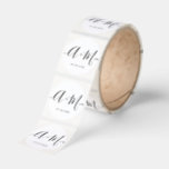 Monogram Script Custom Wedding date Minimalist Classic Round Sticker<br><div class="desc">Seal your wedding stationery and favors in style with these Minimalist Monogram Wedding Stickers on a Roll. Featuring elegant initials in a modern script with your special date below, these round stickers offer a timeless way to personalize your big day. Perfect for sealing envelopes, decorating wedding favors, or adding a...</div>