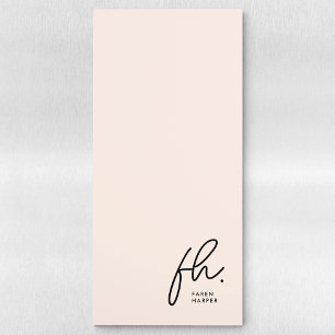 Monogram Script Elegant Modern Feminine Blush Magnetic Notepad