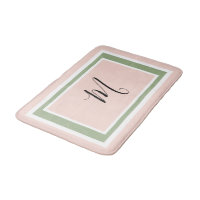 Monogram Script Geometric Blush Pink Green