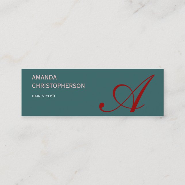 Monogram Script Hair Stylist Business Card (Front)