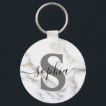 Monogram Script Name Initial Custom Personalized Keychain<br><div class="desc">Monogram Script Name Initial Custom Personalized</div>