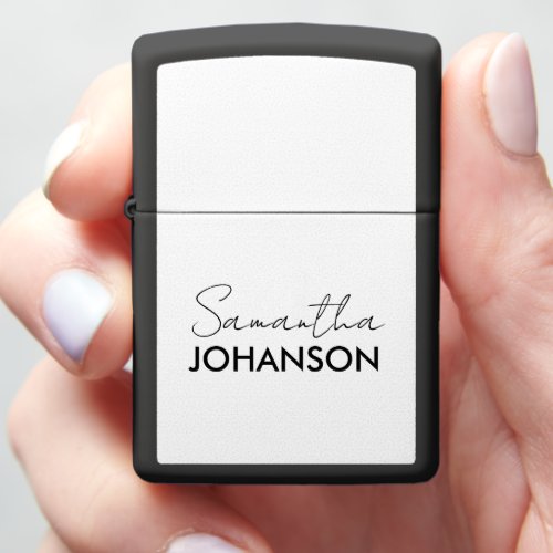 Monogram Script Name  Modern Gift Minimalist Zippo Lighter