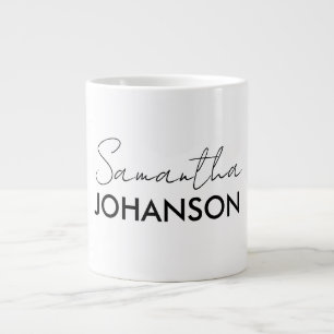 Monogram Script Name Modern Minimalist Feminine Giant Coffee Mug