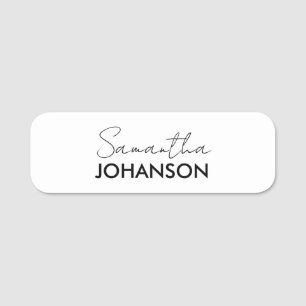 Monogram Script Name Modern Minimalist Simple Name Tag