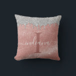 Monogram Script Name Modern Throw Pillow<br><div class="desc">Monogram Name Initial Custom Throw Pillow. Our pillow makes the perfect sweet 16 birthday,  bridal shower,  wedding,  anniversary,  baby shower or bachelorette party keepsake for modern design and personalized decor lovers.</div>