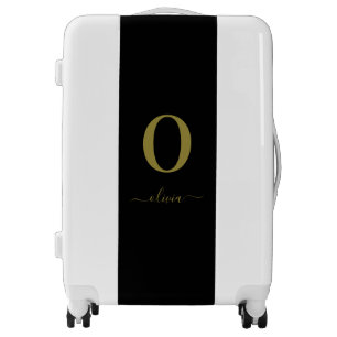 Monogram Script Name Personalized Black And Luggage