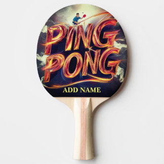 monogram script personalized color with name ping pong paddle