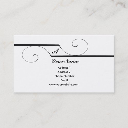 Monogram Scroll Business Cards