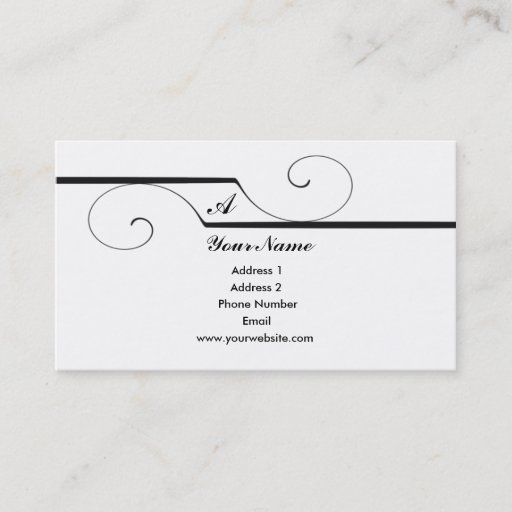 Customizable Monogram Scroll Business Cards