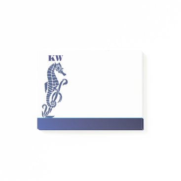 Monogram Sea Horse Beach Theme Post-it Notes Monogram Sea Horse Beach Theme Post-it Notes
