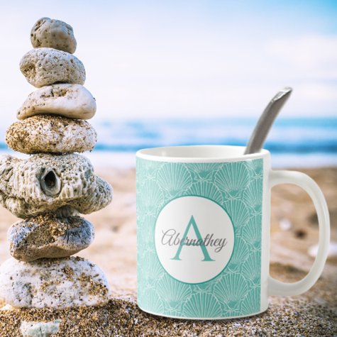 Monogram Sea Shell Skeleton Pattern Beach House