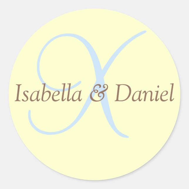 Monogram Seal Wedding Monogram Sticker (Front)