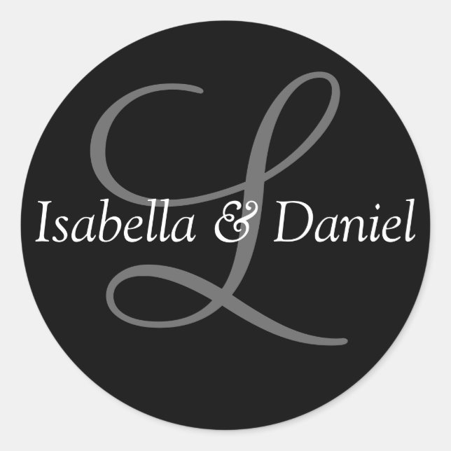 Monogram Seal Wedding Monogram Sticker (Front)