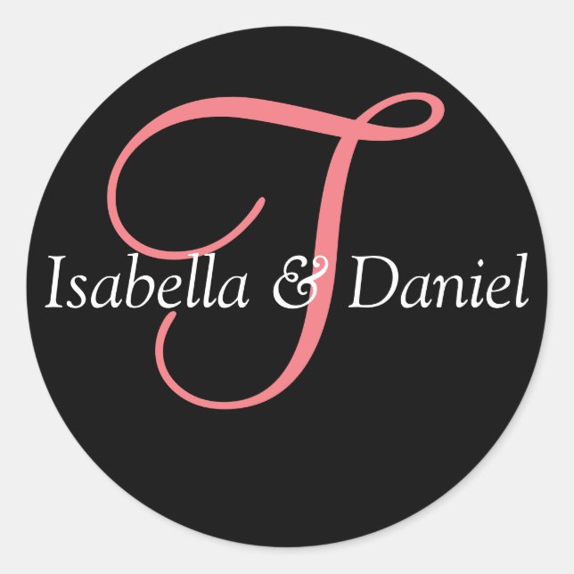 Monogram Seal Wedding Monogram Sticker (Front)