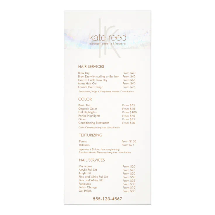 Monogram Seashell Salon Price List Service Menu | Zazzle Monogram Seashell Salon Price List Service Menu | Zazzle