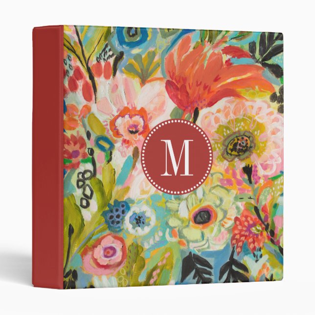 Monogram | Secret Garden Floral III 3 Ring Binder (Front/Spine)