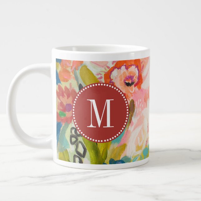Monogram | Secret Garden Floral III Giant Coffee Mug (Left)