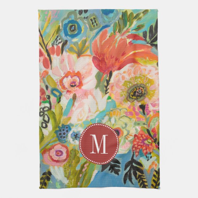 Monogram | Secret Garden Floral III Kitchen Towel (Vertical)