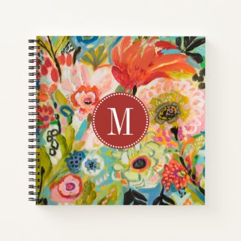 Monogram | Secret Garden Floral Iii Notebook by worldartgroup at Zazzle