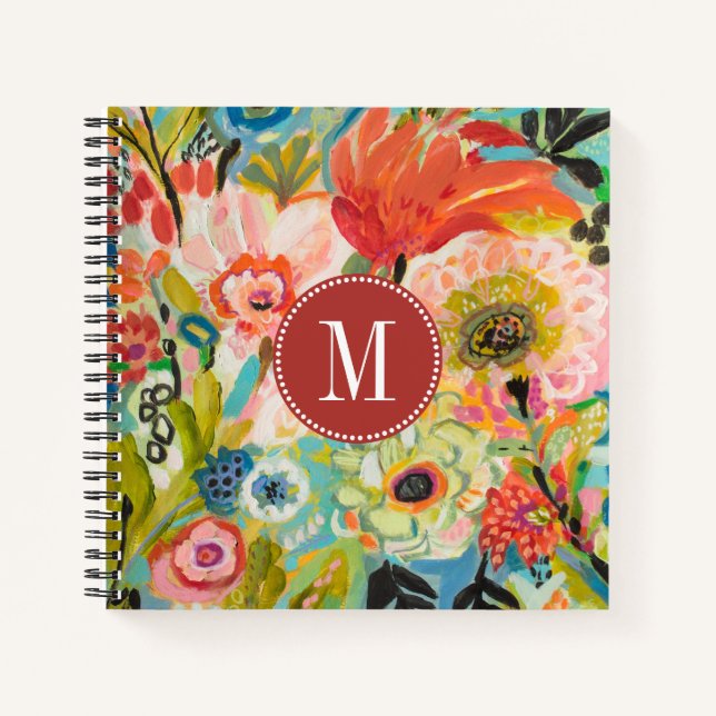 Monogram | Secret Garden Floral III Notebook (Front)