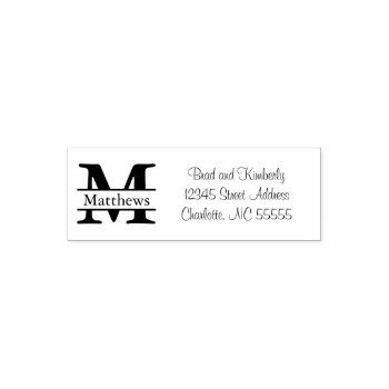 Monogram - Self Inking Address Stamp by Midesigns55555 at Zazzle