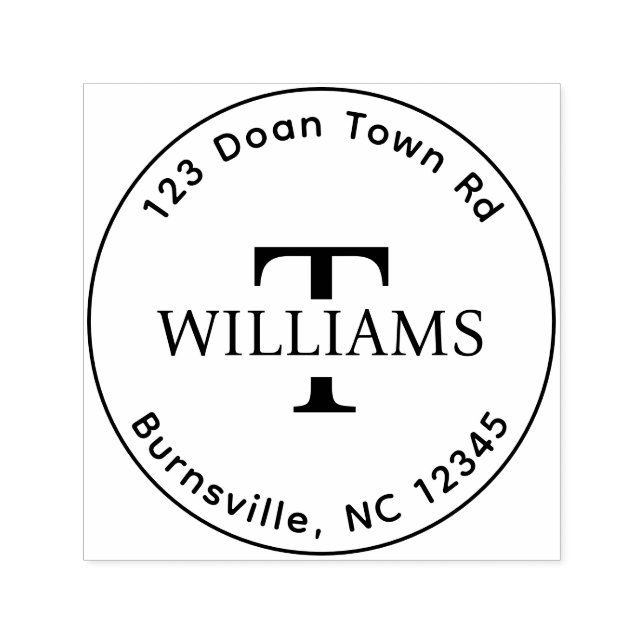 Monogram Self-Inking Return Address Rubber Stamp (Design)