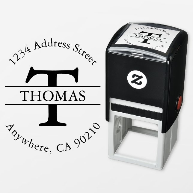 Monogram Self-Inking Return Address Rubber Stamp (Creator Uploaded)