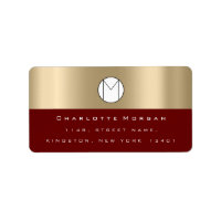 Monogram Sepia Gold Black Minimal Maroon RSVP