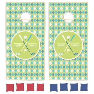 Monogram Series: Golf Tee. Green. Cornhole Set