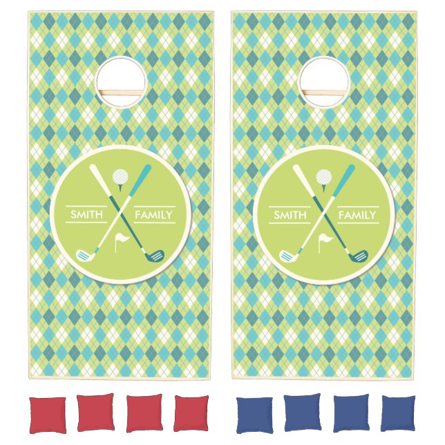 Monogram Series:  Golf Tee. Green. Cornhole Set (Set)
