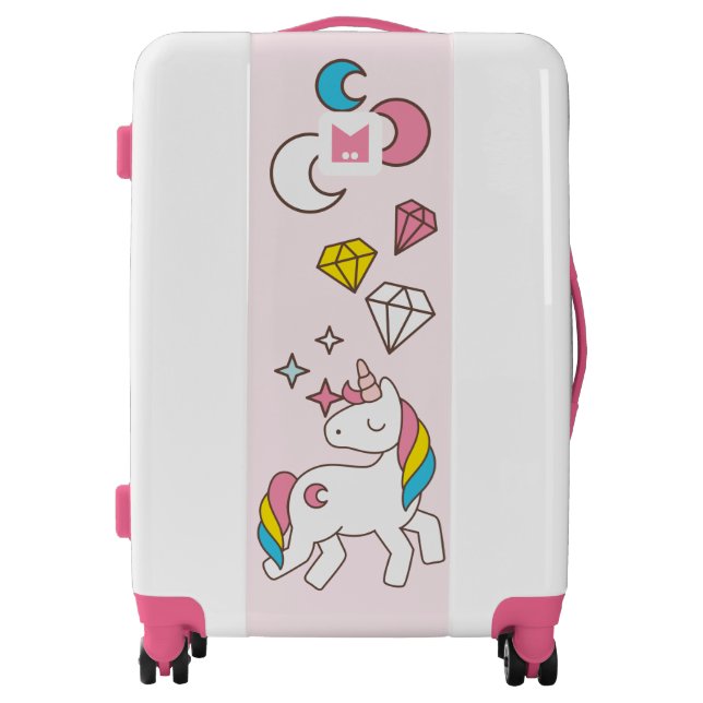 Monogram Series: Kawaii Cute Magical Unicorn. Luggage (Front)