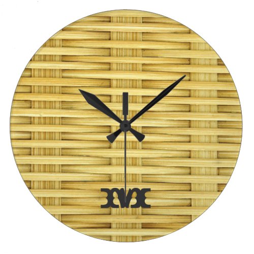 Monogram Series: Light Rustic Seagrass Basketweave Large Clock