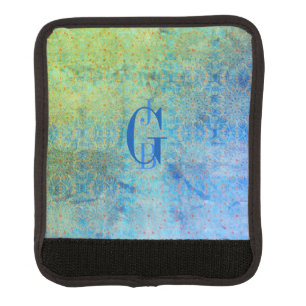 Monogram Shades of Blue Green Ombre Luggage Handle Wrap