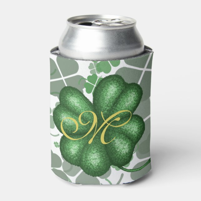 Monogram Shamrock Can Cooler (Can Front)