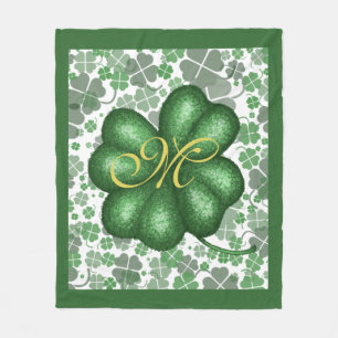 Monogram Shamrock Fleece Blanket