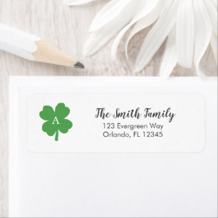 Monogram Shamrock Irish Painting Art Address Label