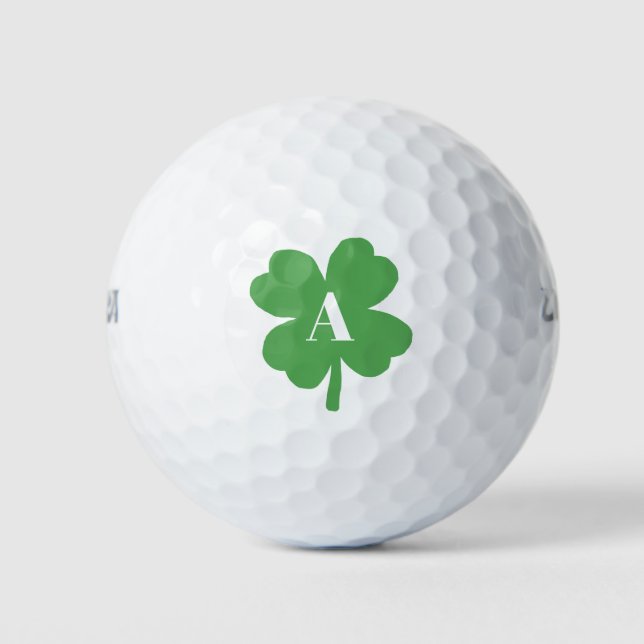 Monogram Shamrock Irish Pattern  Golf Balls (Front)