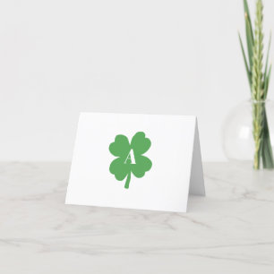 Monogram Shamrock Irish Watercolor Texture Holiday Card