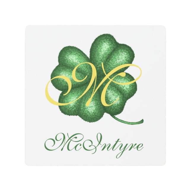 Monogram Shamrock Metal Print (Front)