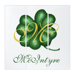 Monogram Shamrock Triptych