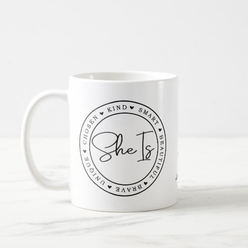 Monogram She Is kind Smart Beautiful Brave Coffee Mug