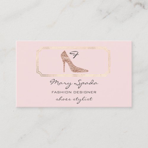 Monogram Shoes Heels Logo Shop QR Rose Pink  Business Card