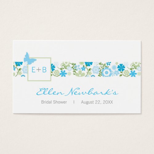 Monogram Shower Favor Tag Business Cards