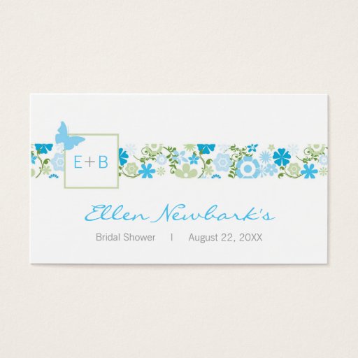 Customizable Monogram Shower Favor Tag Business Cards