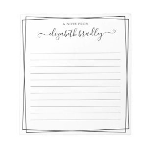 Monogram Signature Script From The Desk Of  Notepad