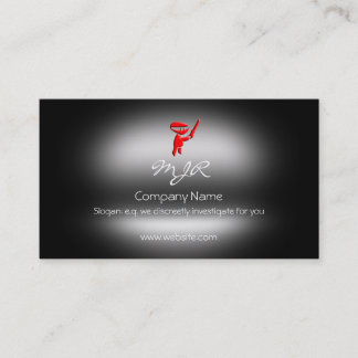 Monogram, Silent red ninja, metallic-effect Business Card