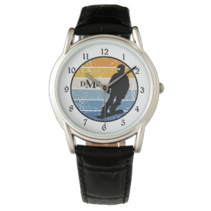 Monogram Silhouette Snowboarder Retro Watch