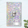 Monogram Silver Abstract Metallic Glitter Blur Light Switch Cover