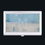 Monogram | Silver Aura Business Card Holder<br><div class="desc">Home Décor</div>