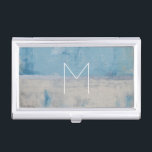 Monogram | Silver Aura Business Card Holder<br><div class="desc">Home Décor</div>